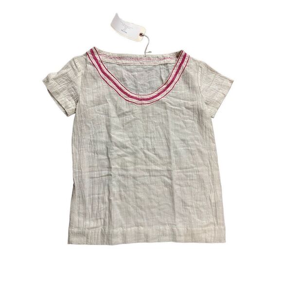 Lemlem Tops - NEW Lemlem Bella Tee 100% cotton white‎ pink trim sz small